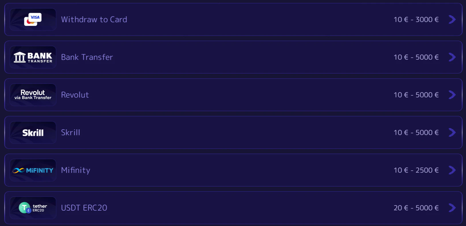 Métodos de pago en Alf Casino