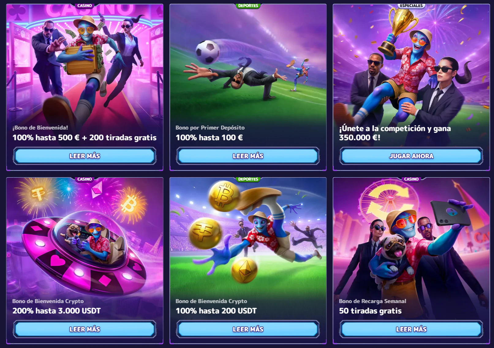 Promociones y bonos deportivos en Alf Casino